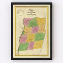 Vintage Map of Rensselaer County, New York 1829