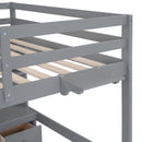 Loft Bed With Desk, Cabinets, Drawers, Charging Station And Bedside Tray by HouseOfZazla