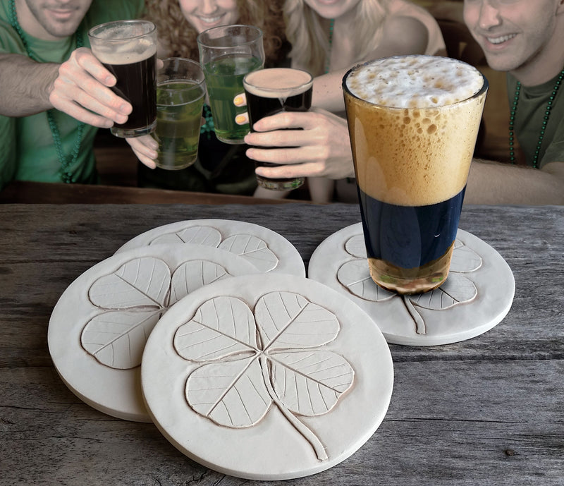Four Leaf Clover Drink Coasters, installed in a room