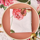 DaDa Bedding Set of 4-Pieces Romantic Roses Pink Floral Dining Table Napkins 18" x 18" (879)