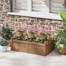 46 x 24 x 16 Inch Rectangular Planter Box with Drainage Holes for Backyard Garden Lawn-Brown by DirectDeals