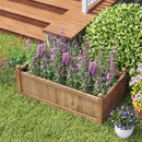 46 x 24 x 16 Inch Rectangular Planter Box with Drainage Holes for Backyard Garden Lawn-Brown by LJGDeals