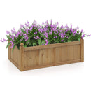 46 x 24 x 16 Inch Rectangular Planter Box with Drainage Holes for Backyard Garden Lawn-Brown by DirectDeals