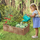 46 x 24 x 16 Inch Rectangular Planter Box with Drainage Holes for Backyard Garden Lawn-Brown by LJGDeals