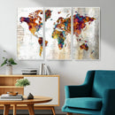 Vintage World Map Canvas Wall Art Print, Warm Tone Global by MyGreatCanvas | Canvas Wall Art Prints | Photo Prints & Wall Decor