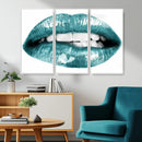 Blue Lips Wall Art Canvas Print
