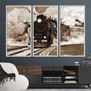 Black Steam Train Canvas Wall Art Print Steam Locomotive Art