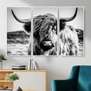 Highland Cow Wall Art – Black and White Framed Farmhouse by MyGreatCanvas | Canvas Wall Art Prints | Photo Prints & Wall Decor
