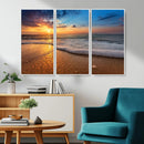 Sunset and Beach at Night Wall Art Canvas Print