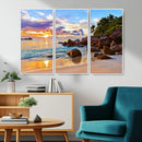 Tropical Island Beach Sunset Canvas Print
