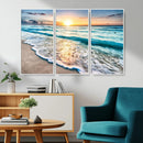 Sunset Beach Waves Canvas Wall Art – 5-Panel Ocean Sunset by MyGreatCanvas | Canvas Wall Art Prints | Photo Prints & Wall Decor