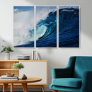 Ocean Wave at Sunset Canvas Art, Large Wall Print of Vibrant