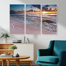 Sea Ocean Sunset Beach Wall Art Canvas Print