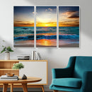 Vibrant Ocean Sunrise Over Golden Beach Waves, Giclee Canvas by MyGreatCanvas | Canvas Wall Art Prints | Photo Prints & Wall Decor