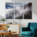 Beautiful Rising Fog in Winter Mountain Landscape- Framed