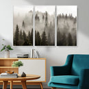 Foggy Mountain Wall Art | 3-Panel Foggy Forest and Mountain