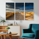 Ocean Beach Dark Clouds Wall Art Canvas Print