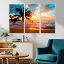 Palm Tree Sunset On The Beach Wall Art Canvas, Framed Palm by MyGreatCanvas | Canvas Wall Art Prints | Photo Prints & Wall Decor