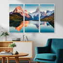 Landscape Mountain and Lake View Wall Art Canvas Print