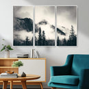 Large Foggy Mountain Forest Wall Art Canvas Print | Misty