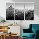 Everest Himalaya Mountain Peaks Black & White Triptych
