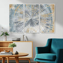 Radiant Abstract Wood Rings Canvas Art – Modern Triptych