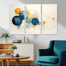 Geometric Blue Orange Abstract Wall Art Canvas, Geometric