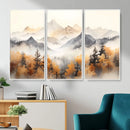 Abstract Mountain Wall Art | Misty Mountain Forest and