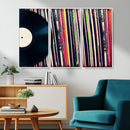 Vinyl Record and Album Collection Canvas Wall Art - Retro