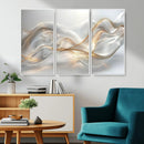 Abstract art Grey and Gold Lines Wall Art