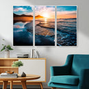 Sunset Beach Ocean Canvas Wall Art – Tranquil Ocean