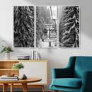 Winter Ski Lift Black and White Canvas Wall Art – Alpine
