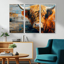 Highland Cow Abstract Canvas Wall Art – Bold Farmhouse