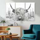 Rustic Charm | Cow Longhorn Black White Bighorn Wall Art