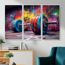 Abstract Graffiti Barbell Canvas Wall Art – Urban Fitness