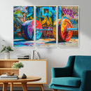 Fitness Gym Barbell Graffiti Wall Art Canvas Print