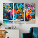 Fitness Gym Barbell Graffiti Wall Art Canvas Print