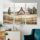 Rustic Farmhouse Barn Wall Art | 3-Panel Framed Gallery Wrap