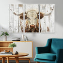 Rustic Longhorn Bull Wall Art Canvas Set – Western-Inspired