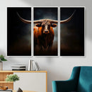 Abstract Texas Longhorn Wall Art Print | 3-Panel Large Texas by MyGreatCanvas | Canvas Wall Art Prints | Photo Prints & Wall Decor