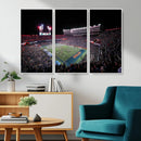 Ben Hill Griffin Stadium Night Game Triple Canvas Wall Art -