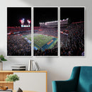 Ben Hill Griffin Stadium Night Game Triple Canvas Wall Art -