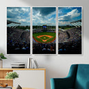 3-Panel Kauffman Stadium Wall Art Print | Large Kansas City