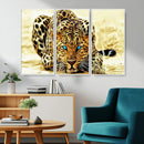Blue-Eyed Leopard Canvas Wall Art - Framed Animal Print