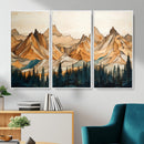 Rustic Wood Mountain Wall Art Print | Triptych Giclee Print