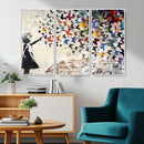 Banksy Graffiti Wall Art Canvas Print: Girl Releasing