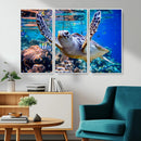 Underwater Sea Turtle Wall Art Canvas Print – Vibrant Ocean