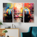 Weightlifting Barbell Art Triptych, Bold Abstract Fitness