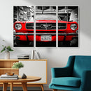 Red Mustang Car Wall Art – Framed Classic Vehicle Canvas by MyGreatCanvas | Canvas Wall Art Prints | Photo Prints & Wall Decor
