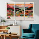 Yayoi Kusama Landscape Canvas Print, Vibrant Floral Mountain